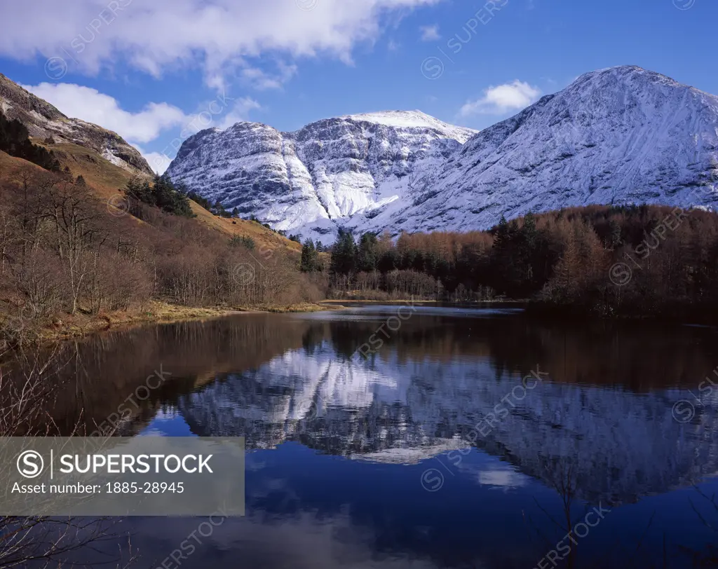UK - Scotland, Highland, Glen Coe, Highland scenery in winter