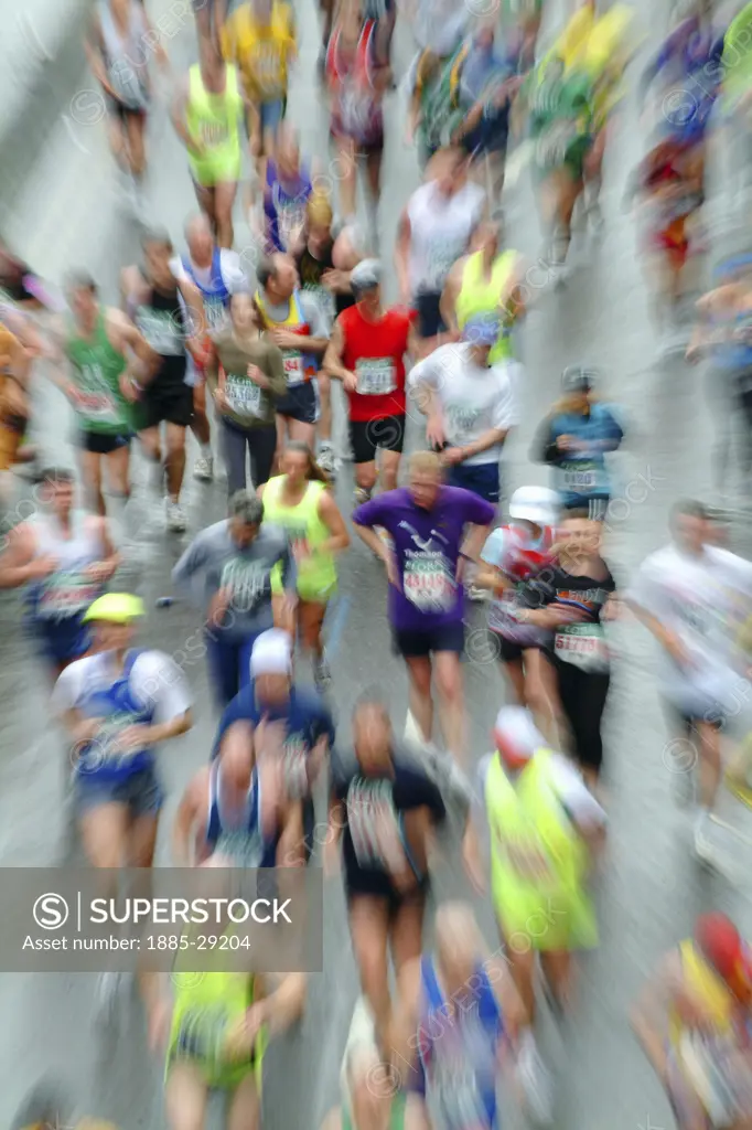 Leisure & Activities, Running, Abstract overview of marathon runners
