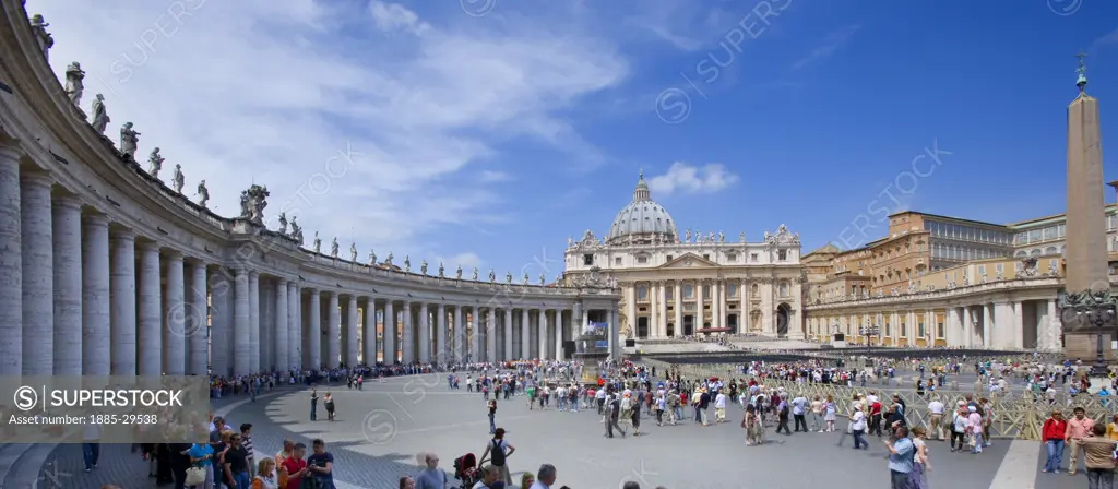 Italy Lazio Rome  Vatican City - view over square to St Peters Basilica