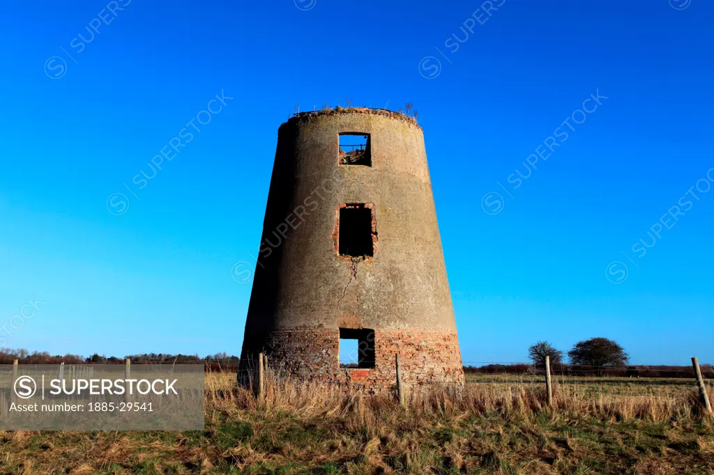 Disused windmill, Castor village, Peterborough, Cambridgeshire, England, UK
