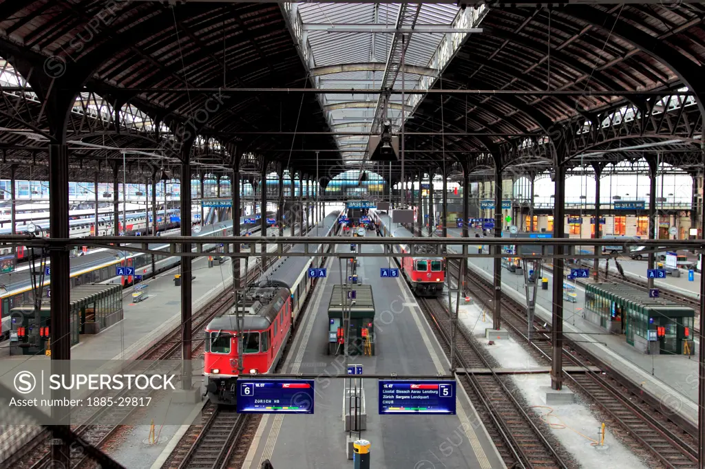 SBB Regional train, Basel City Railway Station, Centralbahnplatz, Canton Basel-Stadt, Switzerland; Europe