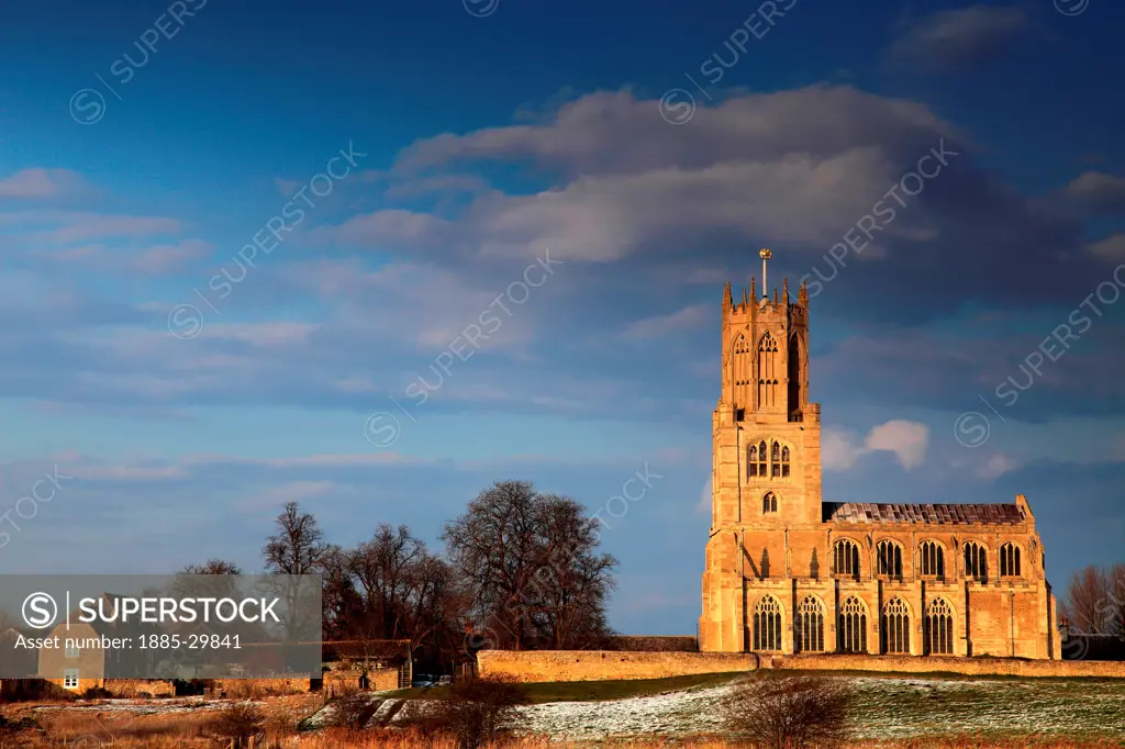 St Mary and all Saints church, river Nene, Fotheringhay village, Northamptonshire, England, Britain, UK