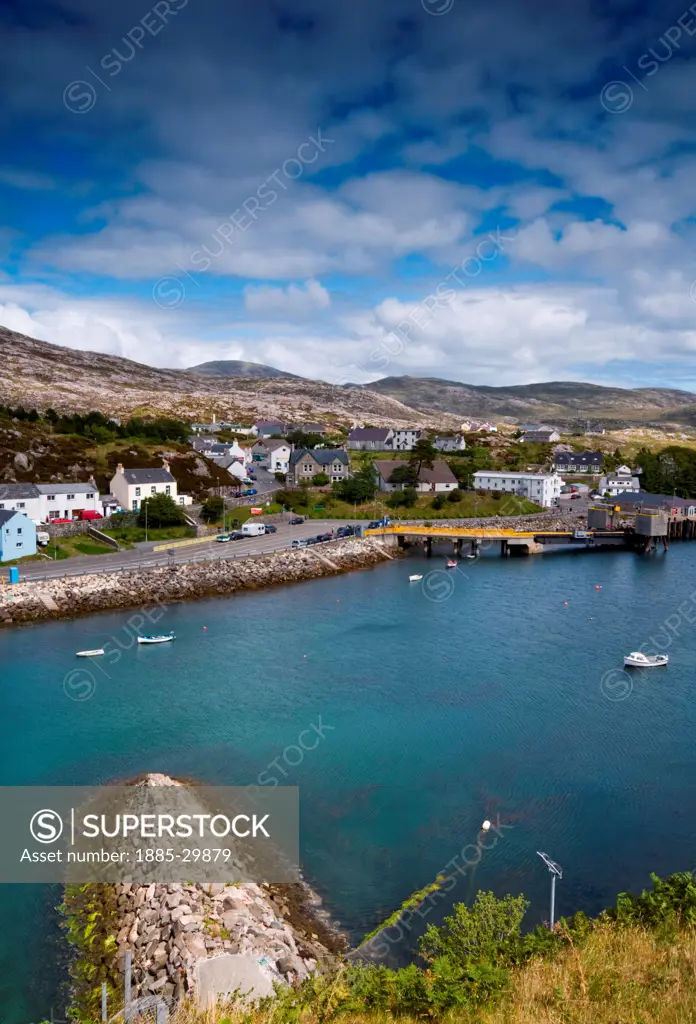 Tarbert on the Isle of Harris in the Outer Hebrides, Scotland, UK