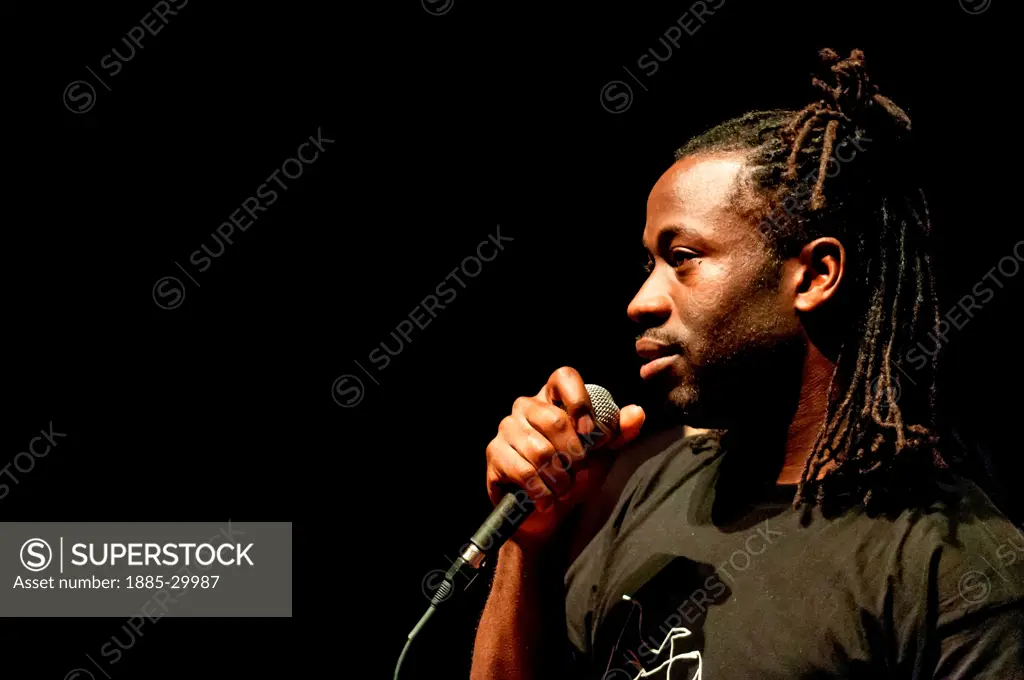 Napoleon Maddox performing at the Tuener Sims Concert Hall in Southampton, England.