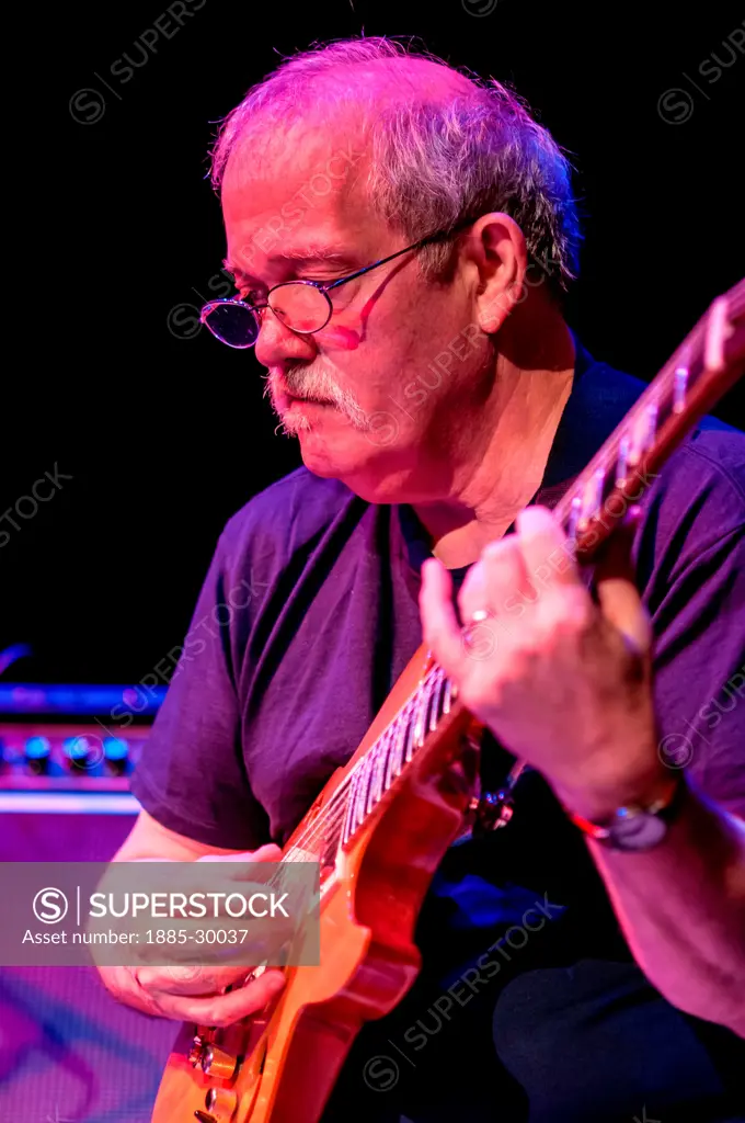 American guitarist John Abercrombie playing at the Cheltenham Jazz Festival as guest artist with the Julian Arguelles Trio.