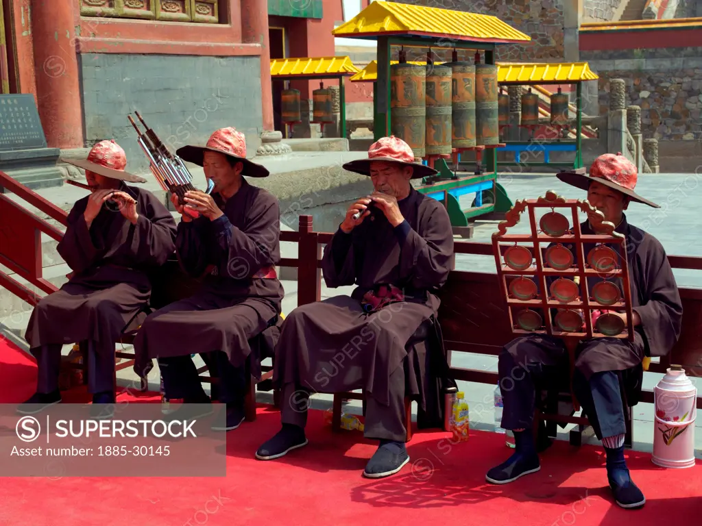 Musicians playing at the Puning Temple in Chengde