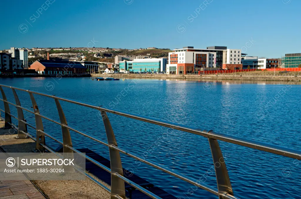 SA1 development around old dockland, Swansea, Wales, UK.
