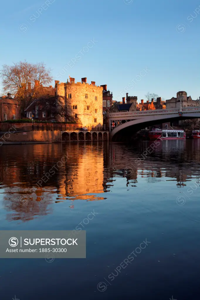 Lendal Tower and the River Ouse at Sunset York Yorkshire England