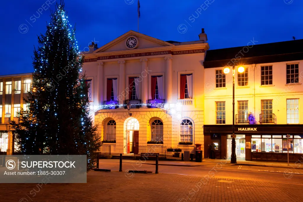 Christmas Tree at the Town Hall Ripon North Yorkshire England