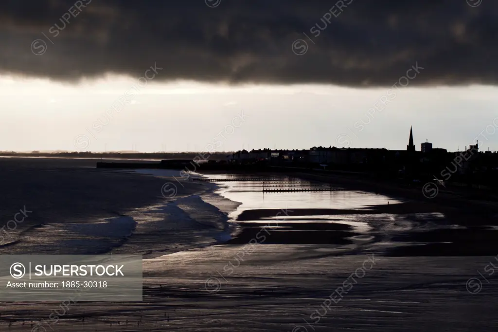 Wintry Sky over the North Sands at Bridlington East Riding of Yorkshire England
