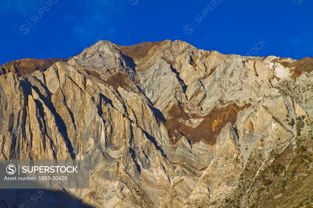 The Metamorphic Rock Face of Laurel Mountain Stand Above Convict Lake, Mammoth Lakes, California, USA