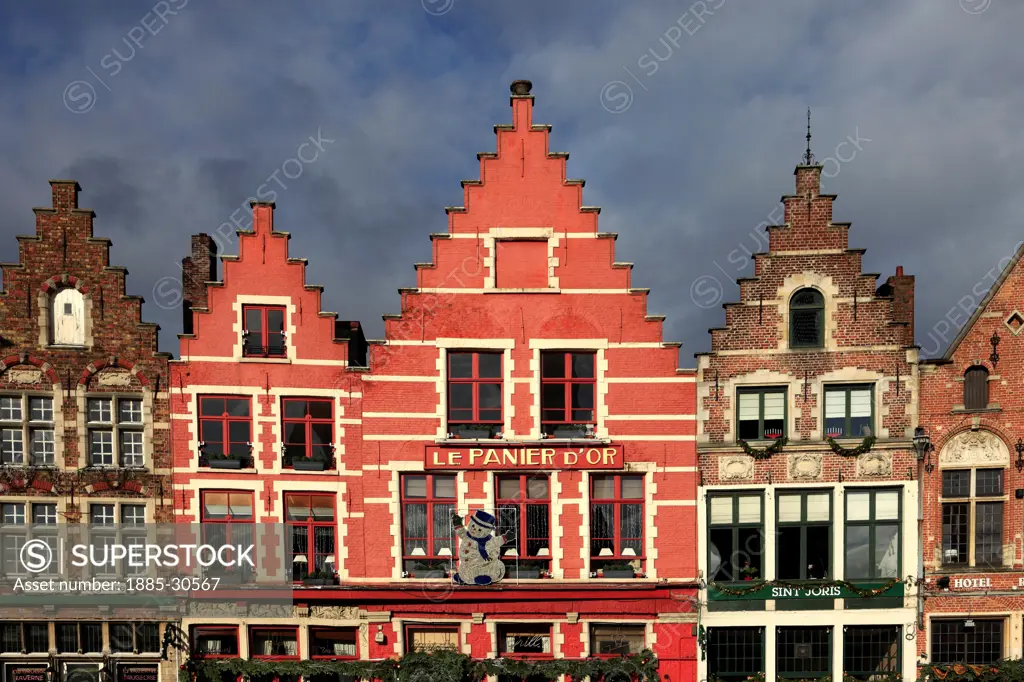 Flemish Architecture, houses and buildings around Bruges City, West Flanders, Flemish Region of Belgium.