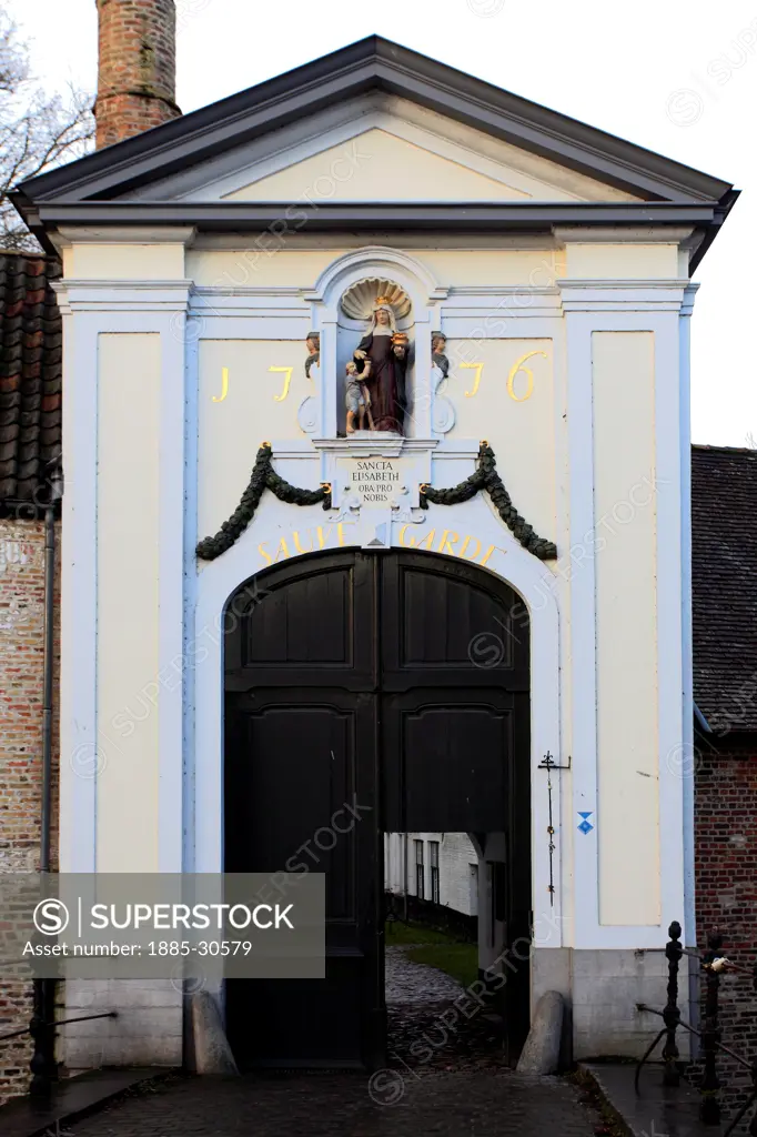 Buildings of the Beguinage Convent, Bruges City, West Flanders, Flemish Region of Belgium.