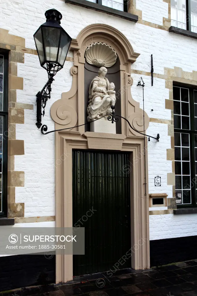 Buildings of the Beguinage Convent, Bruges City, West Flanders, Flemish Region of Belgium.