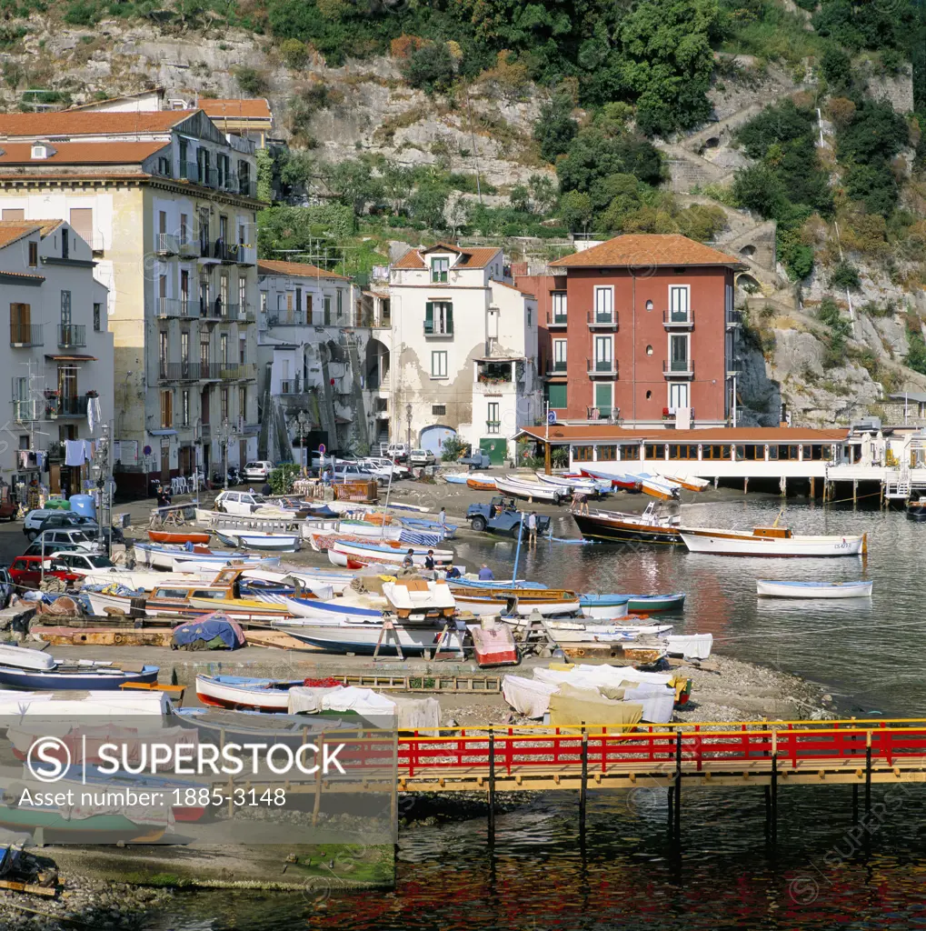 Italy, Campania, Sorrento, Harbour Scene