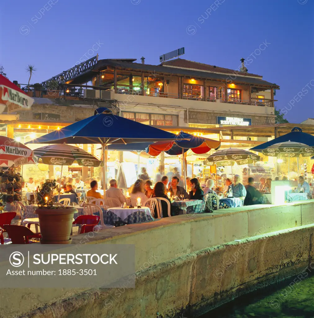 Cyprus, South, Paphos, Restaurants along Harbour