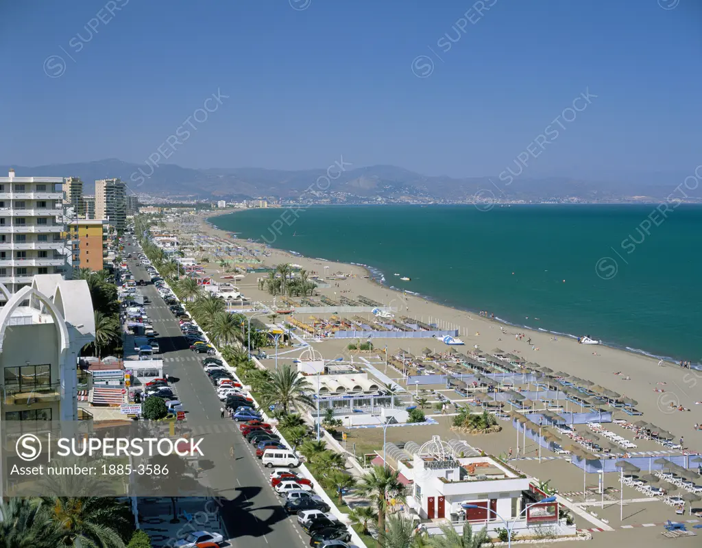 Spain, Costa del Sol, Torremolinos, Semi-aerial View