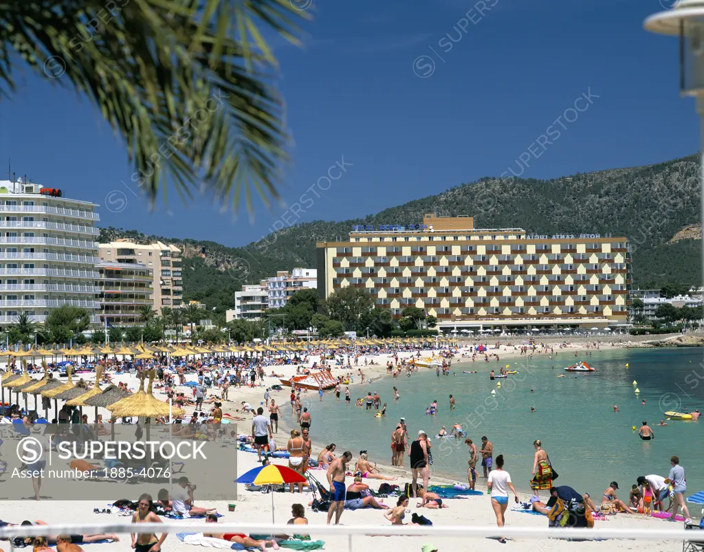 Balearic Islands, Mallorca, Palma Nova, Beach Scene