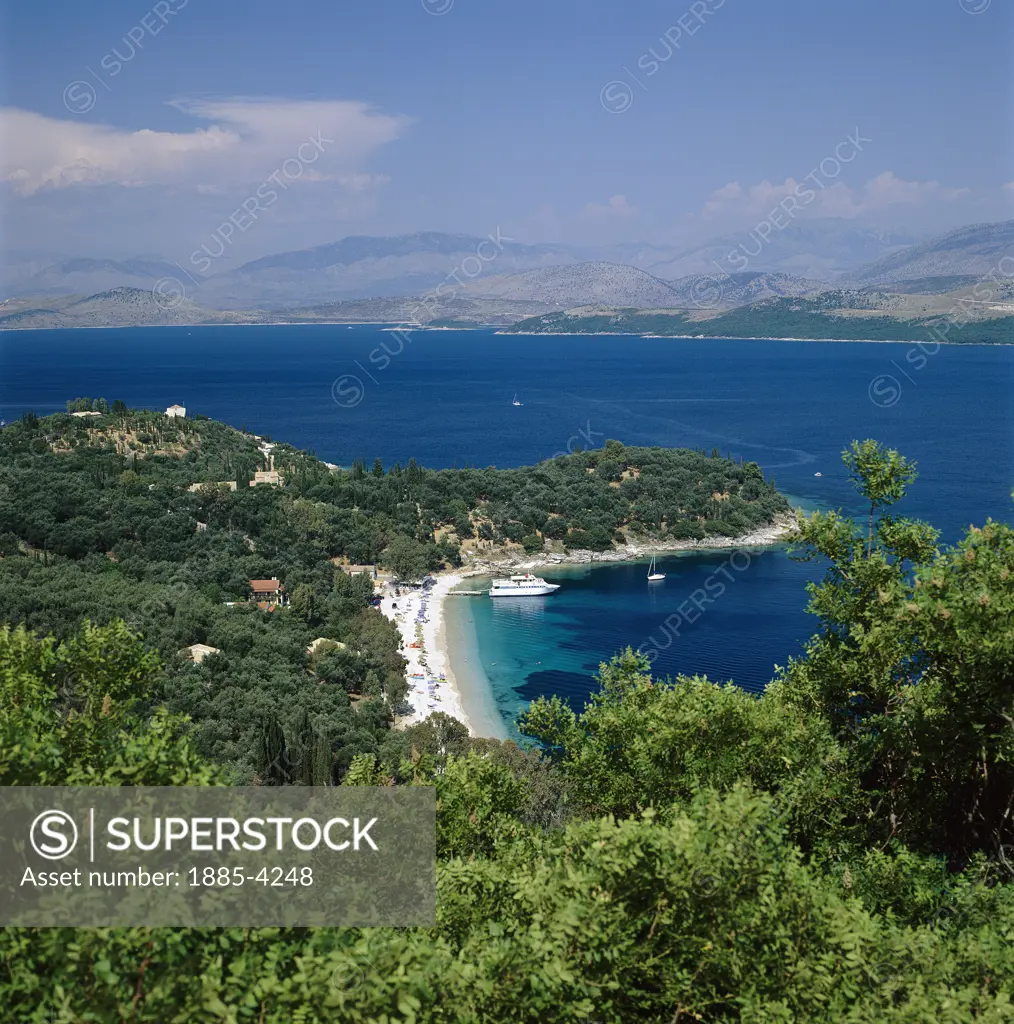 Greek Islands, Corfu , Agios Stefanos, View of Bay