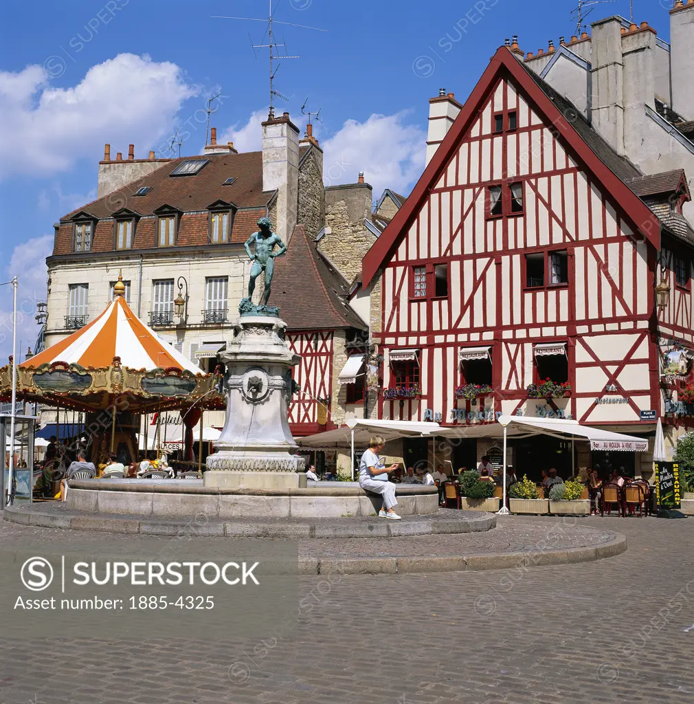 France, Burgundy, Dijon, Place Francois Rude - Market Square