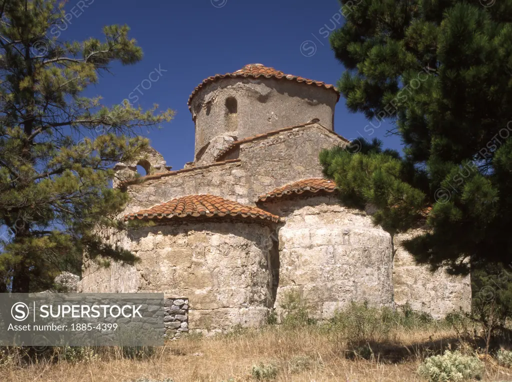 Greece, Peloponnese , Agios Nikolaos, Country Church at Kabinari