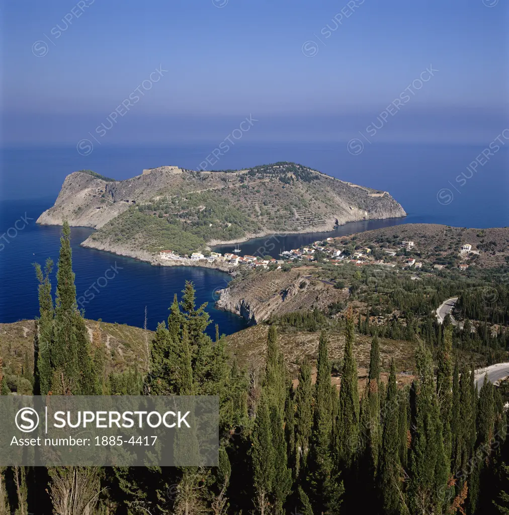 Greek Islands, Kefalonia Island, Assos,  View of Bay
