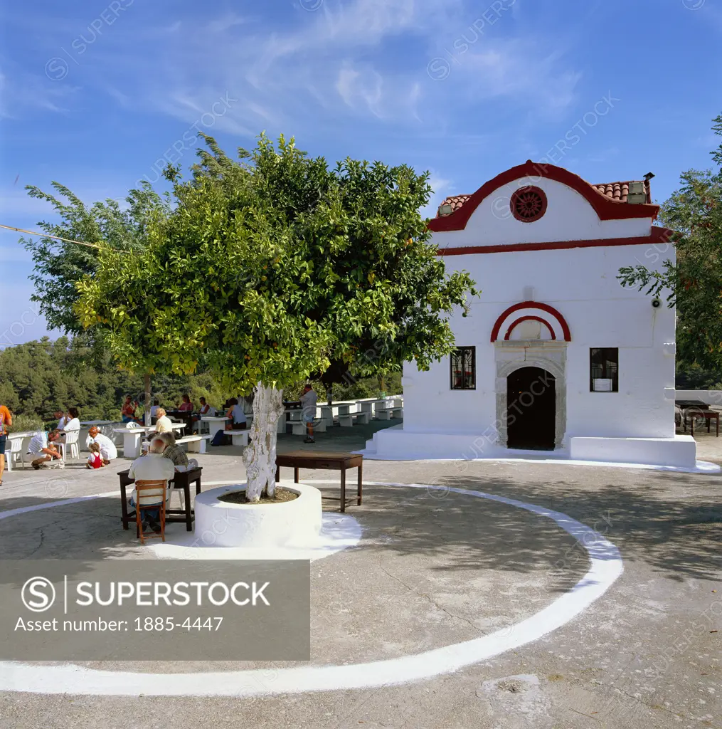 Greek Islands , Rhodes Island, Aghios Kalopetra, Monastery Nr Valley of the Butterflies
