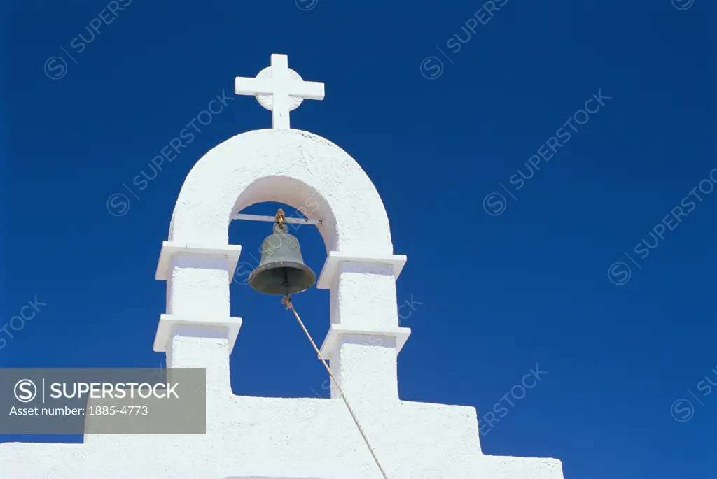 Greek Islands, Mykonos Island, Mykonos, Whitewashed Belltower