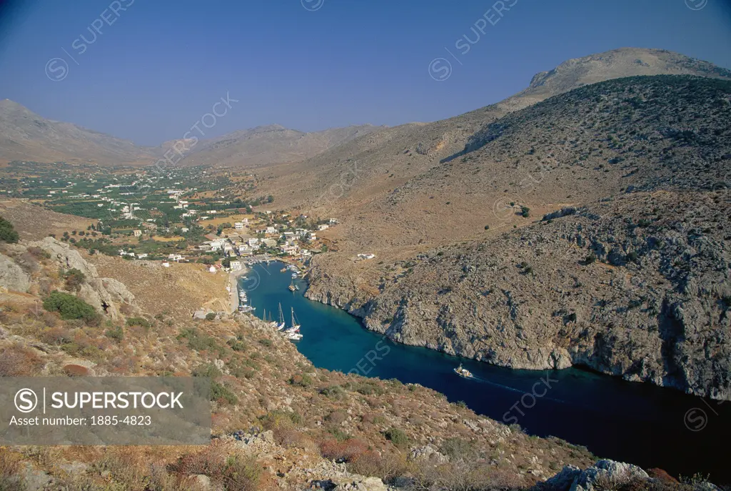 Greek Islands , Kalymnos Island, Vathi , View of river valley