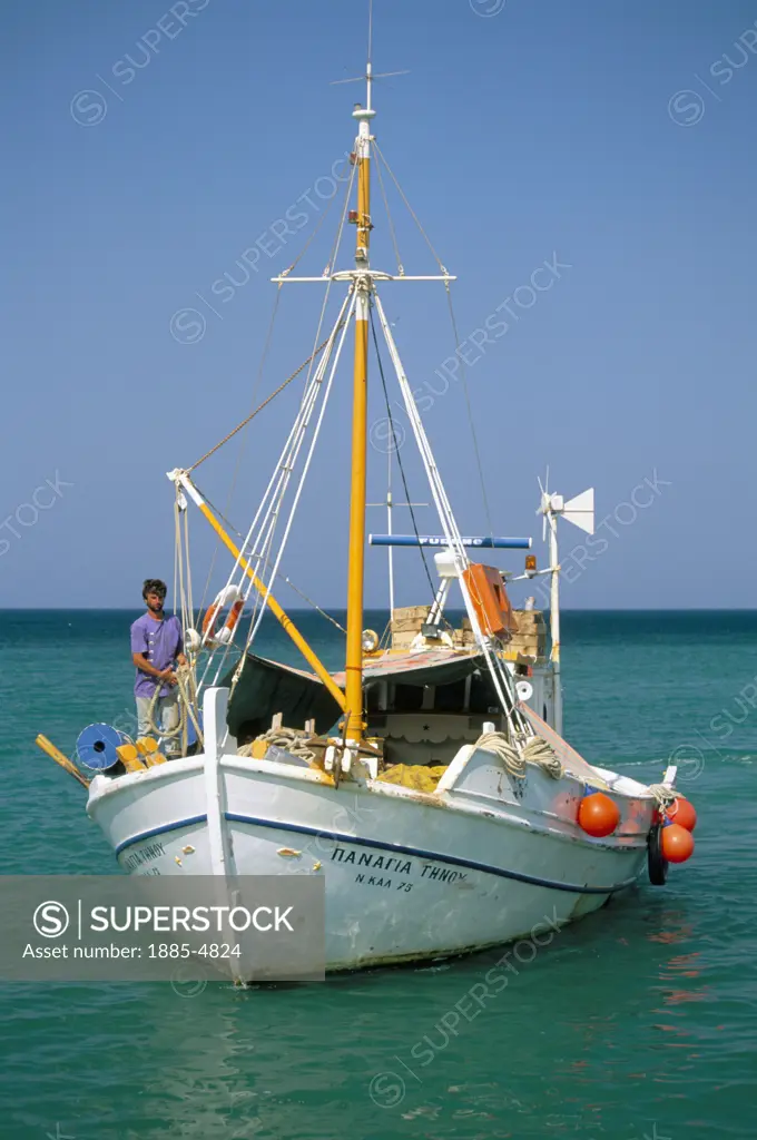 Greek Islands , Karpathos Island, Dhiafani, Fishing Boat