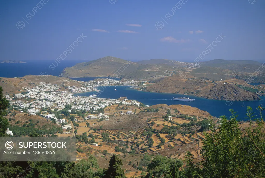Greek Islands , Patmos Island, Skala, View of Chora
