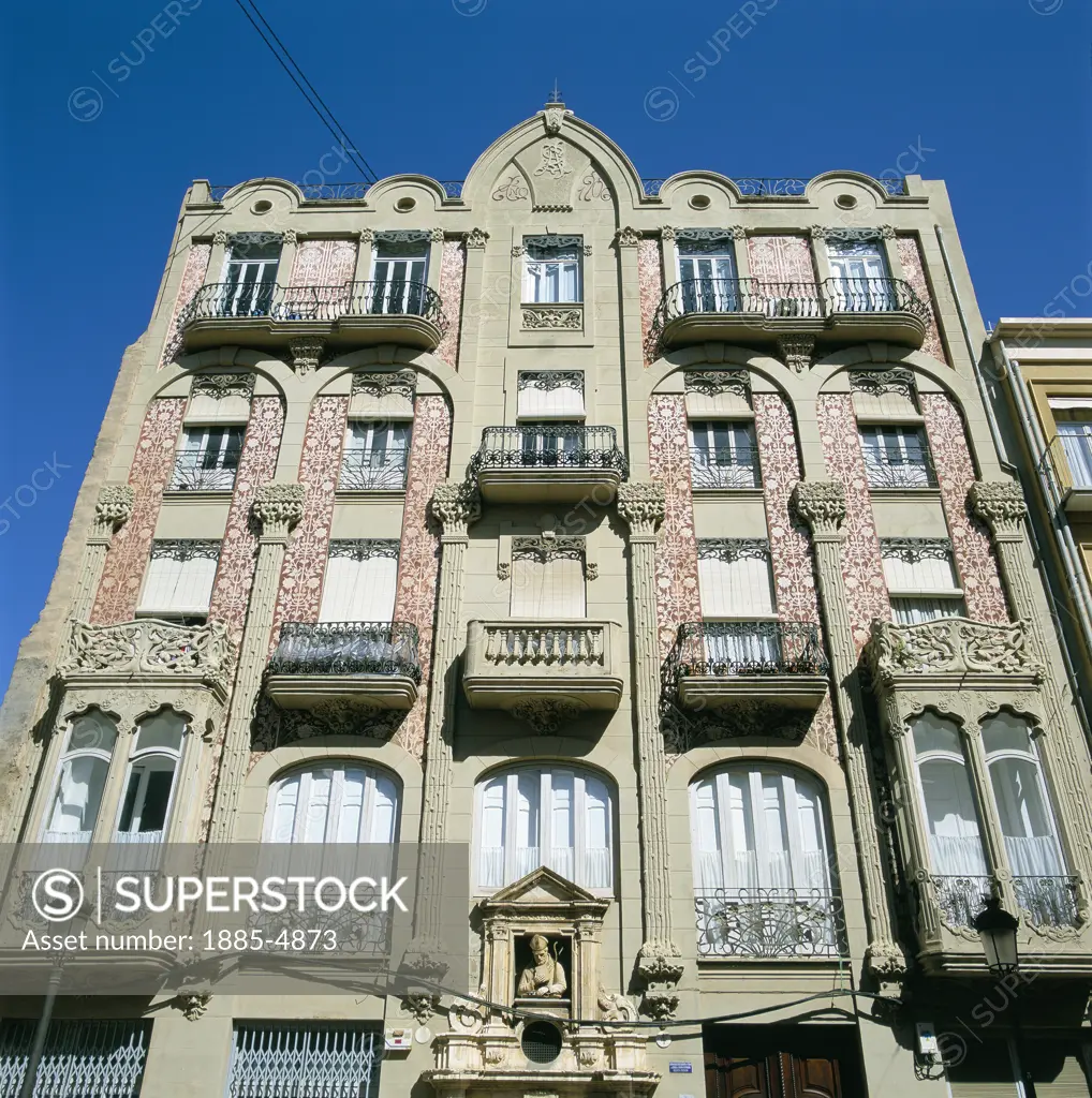 Spain, Valencia Region, Valencia, Art Deco Building in Old Town
