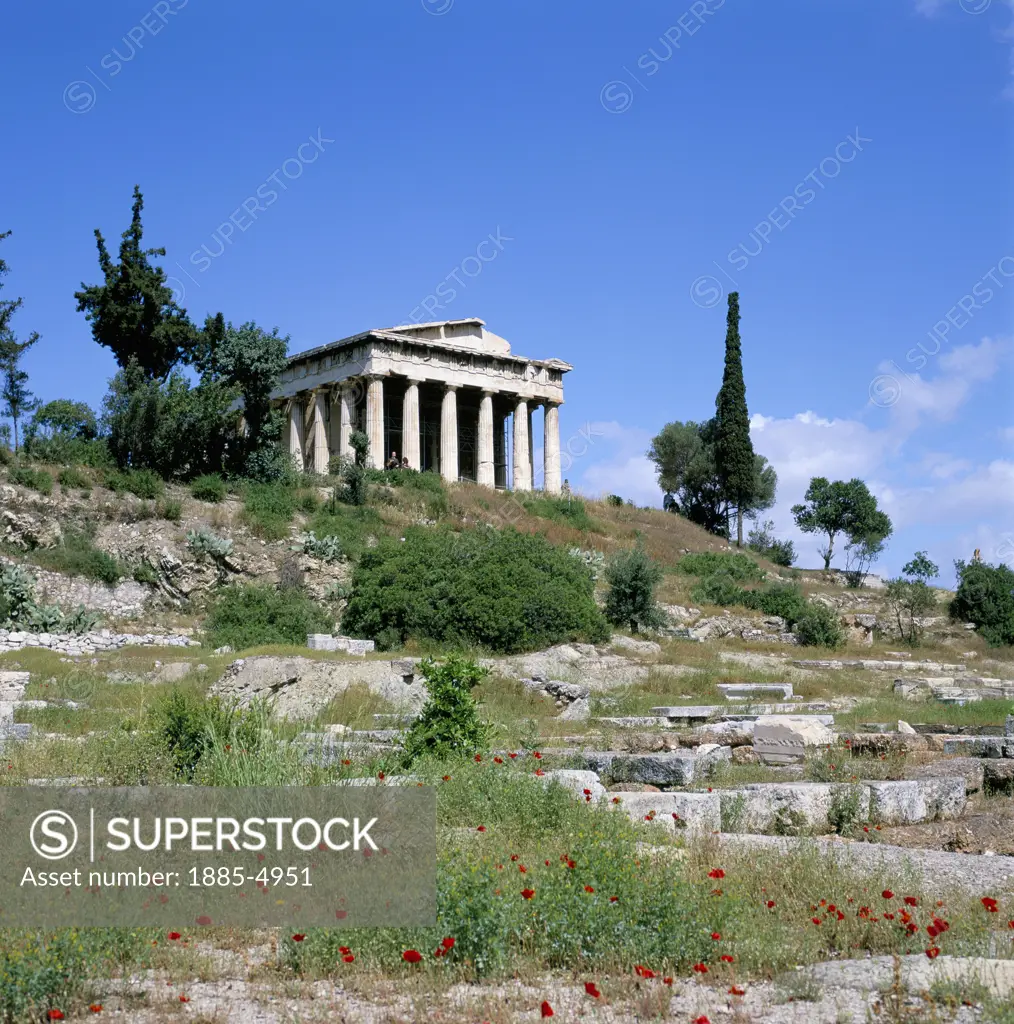 Greece, Attica, Athens, Ancient Agora & Temple of Hephaestus