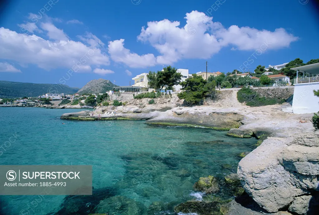 Greek Islands , Aegina Island, Agia Marina, View of Lido