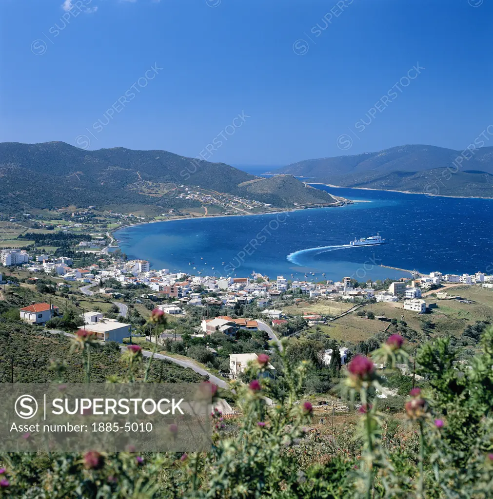 Greek Islands , Evia Island, Marmari, View of Town & Bay