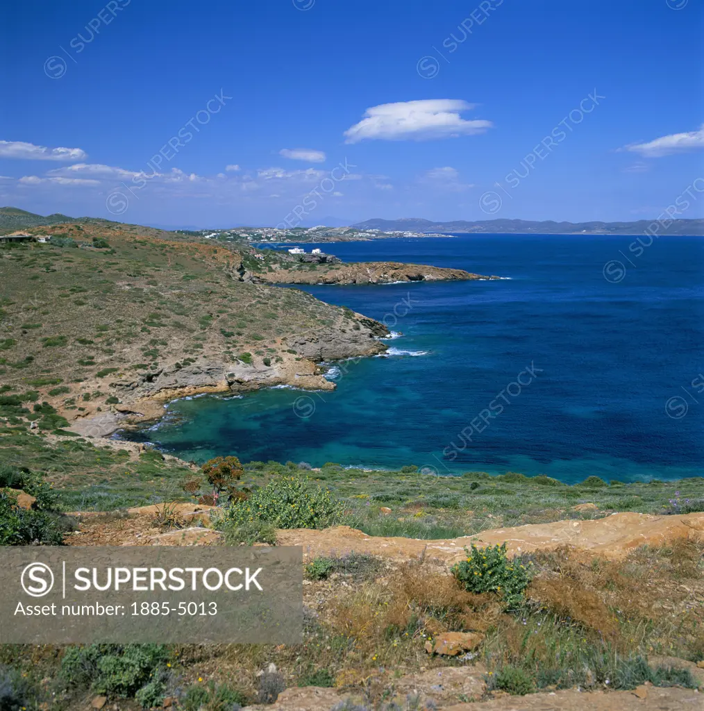 Greece, Attica, Cape Sounion, Coastline View (near Athens)