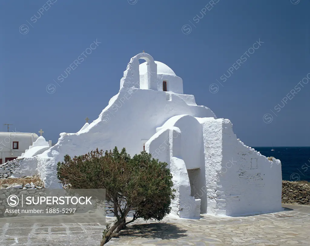 Greek Islands, Mykonos Island, Ano Mera, Panagia Paraportiani Church