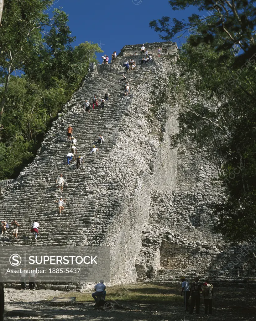 Mexico, Quintana Roo, Coba, Nohoch Mul (the Great Pyramid)