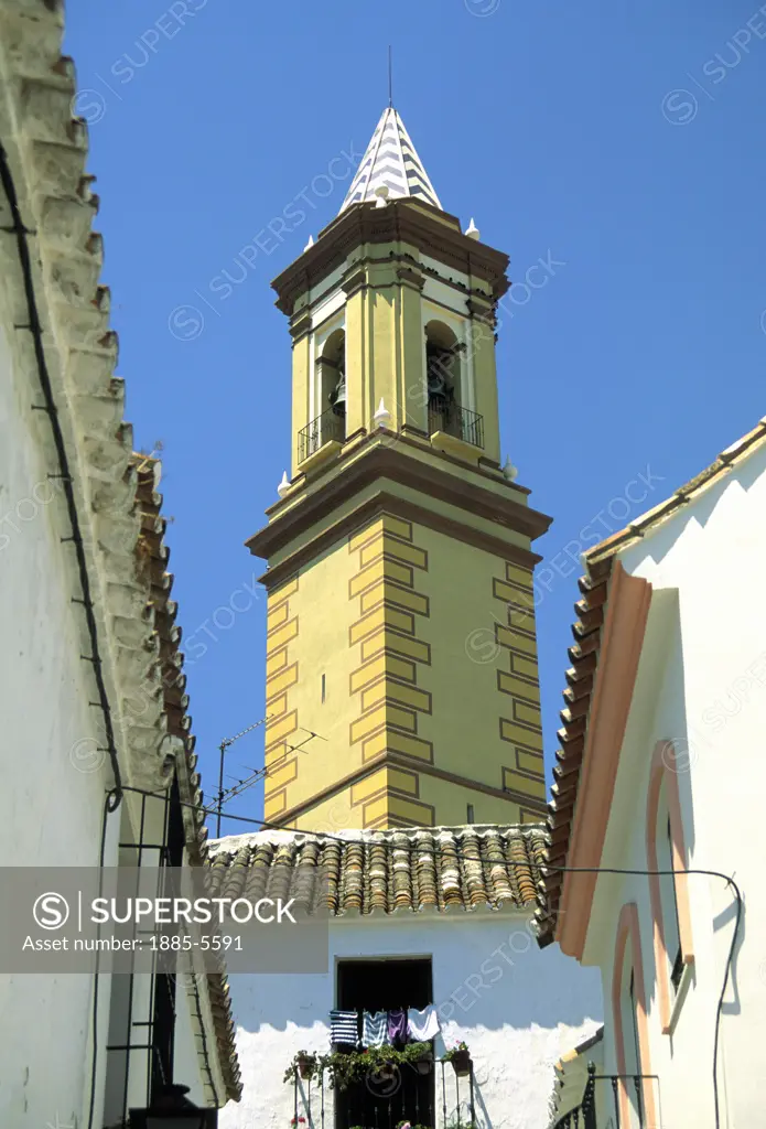 Spain, Costa del Sol, Estepona, Los Remedios Church Tower
