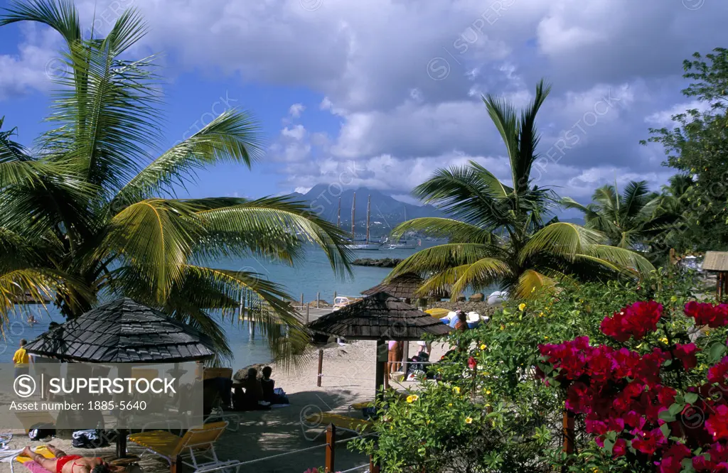 Caribbean, Martinique, Trois-elets, View of Beach