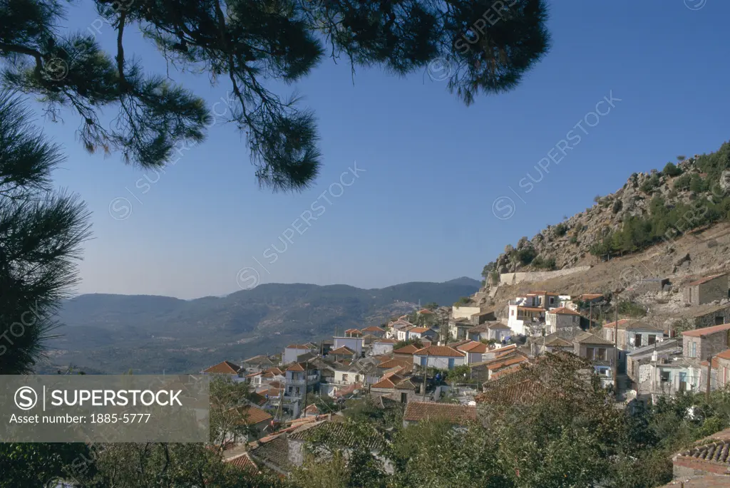 Greek Islands , Lesbos Island, Stipsi, View of Town