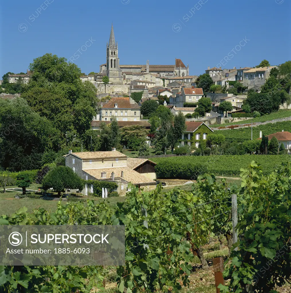 France, Aquitaine, St Emilion, Village & Vineyards
