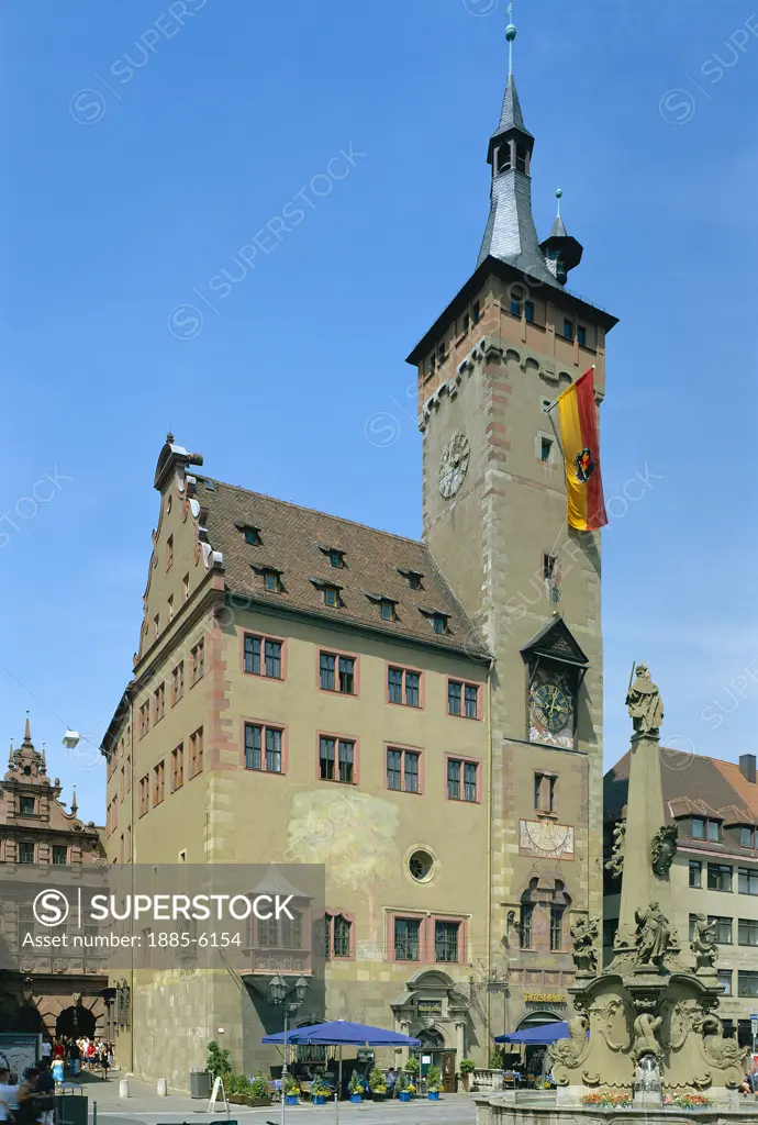Germany, Bavaria, Wurzburg, Town Hall (rathaus)