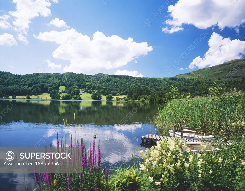 UK - England, Cumbria , Grasmere, Lake View in Summer