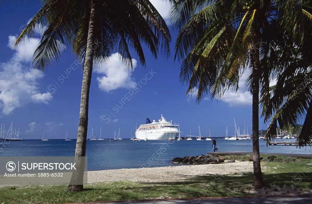 Caribbean, Martinique, Port De France, Cruise Ship in Port