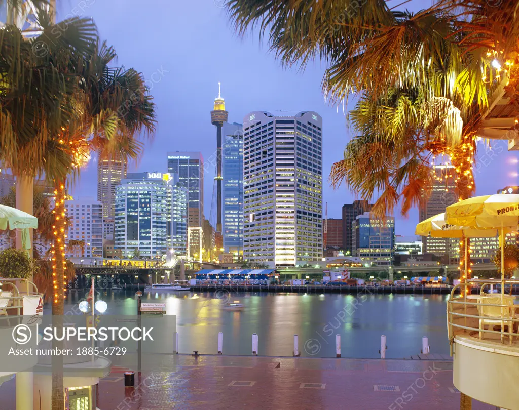 Australia, New South Wales, Sydney, Darling Harbour at Dusk