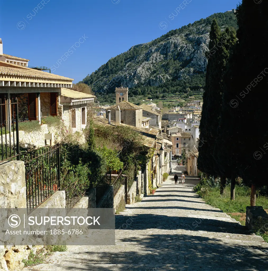 Balearic Islands, Mallorca, Pollenca, Calvary (365 Steps & View over Town)