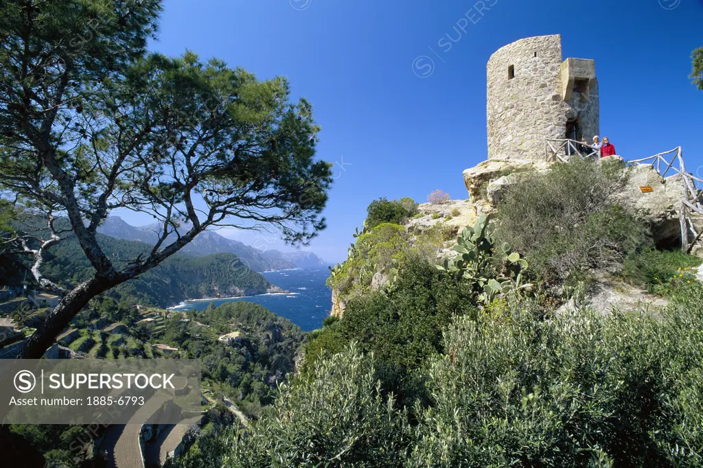 Balearic Islands, Mallorca, Mirador De Ses Animes, Watchtower & View of North-west Coast