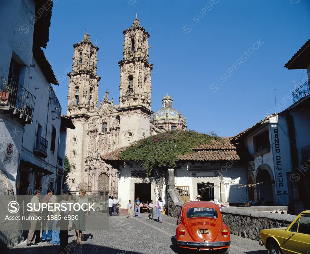 Mexico, Guerrero State, Taxco, Church of Santa Prisca