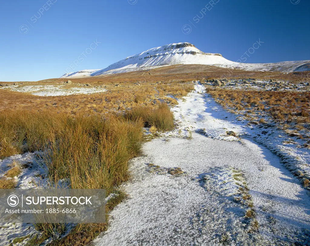 UK - England, Yorkshire, Ribblesdale, Pen-y-ghent in Winter